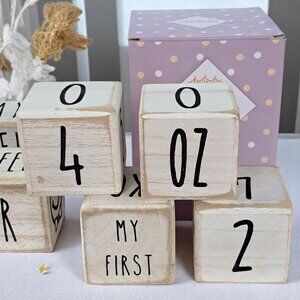Mainevent Baby Milestone Blocks White Farmhouse Finish